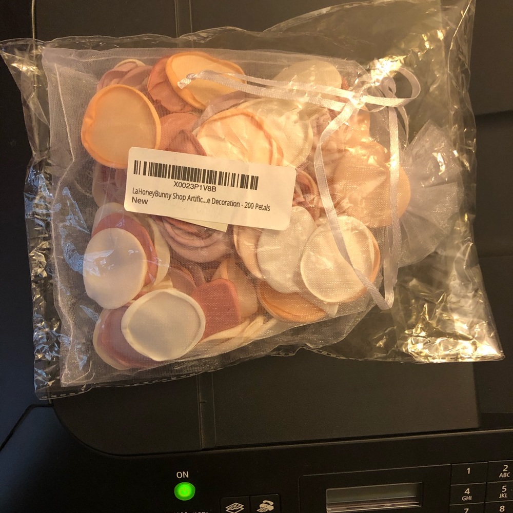 Flower girl basket and petals both brand new